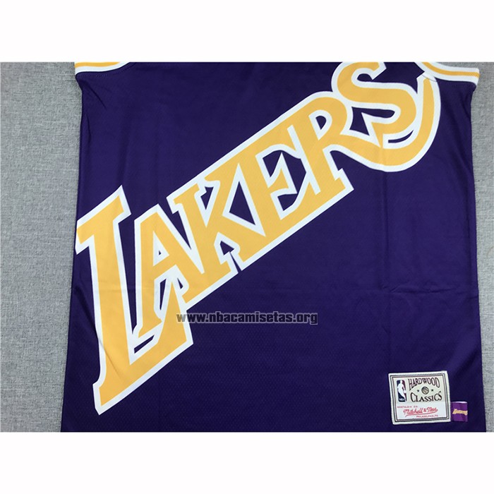 Camiseta Los Angeles Lakers Kobe Bryant NO 24 Mitchell & Ness Big Face Violeta